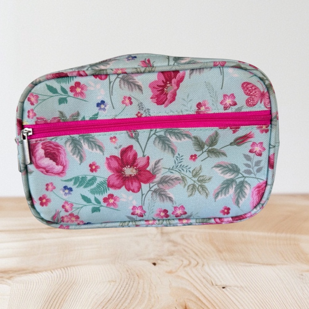 Baylis & Harding Royale Garden Floral Butterfly Cosmetic Bag 8”Wx5”H